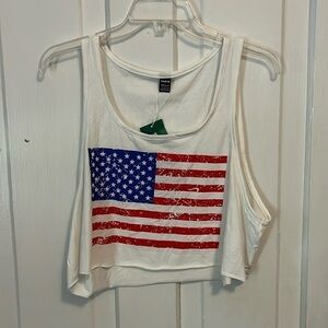 SHEIN American flag crop top‎ size L